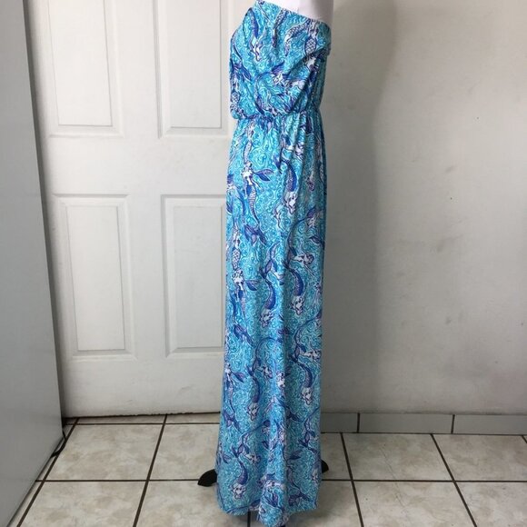 Lilly Pulitzer 70671 Marlisa Nice Tail Mermaid Maxi Dress Strapless Size XS - Picture 9 of 16